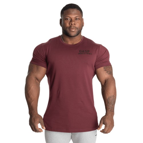 Gasp 89 Klasyczne Tapered Tee Bordowe | YTMO49538