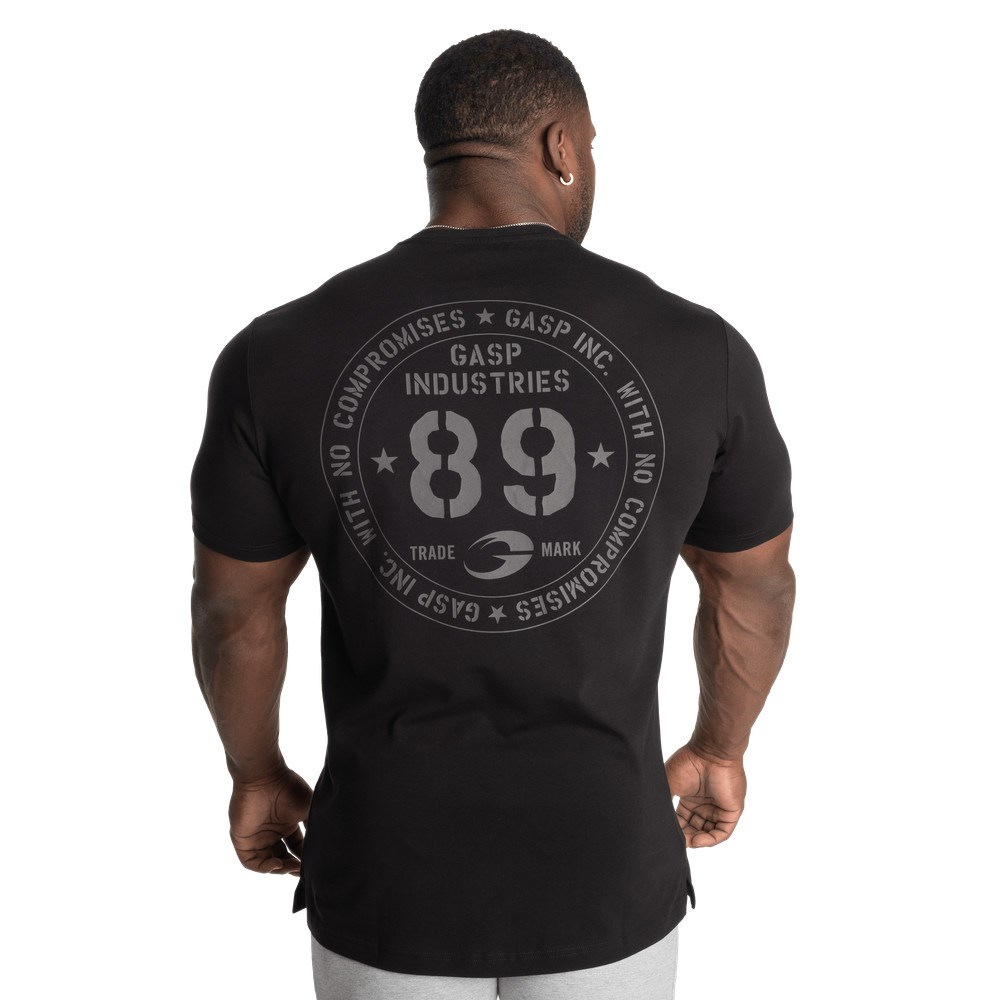 Gasp 89 Klasyczne Tapered Tee Czarne | DMKQ25186