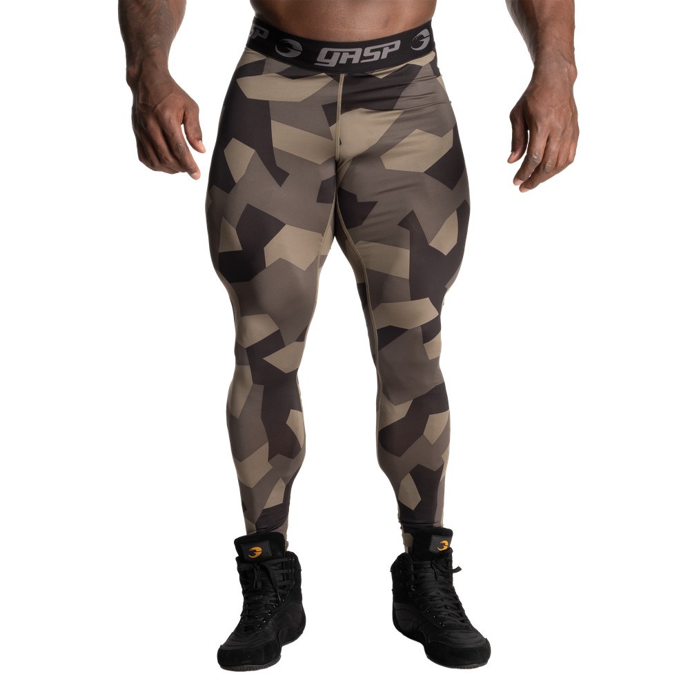 Gasp Core Tights Zielone Camo | VJZP25697