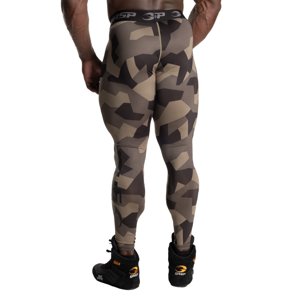 Gasp Core Tights Zielone Camo | VJZP25697