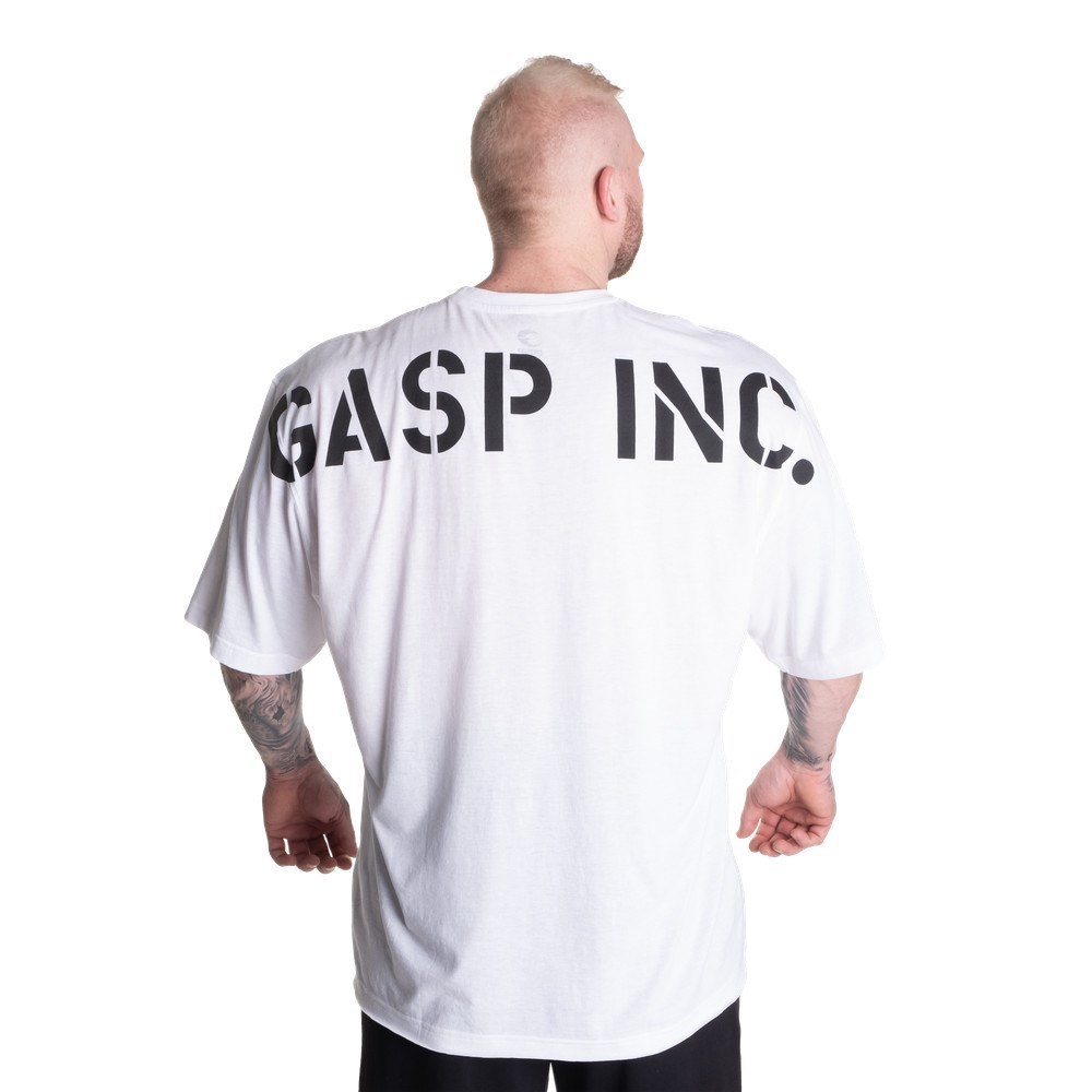 Gasp Division Iron Tee Białe | WLQT06857