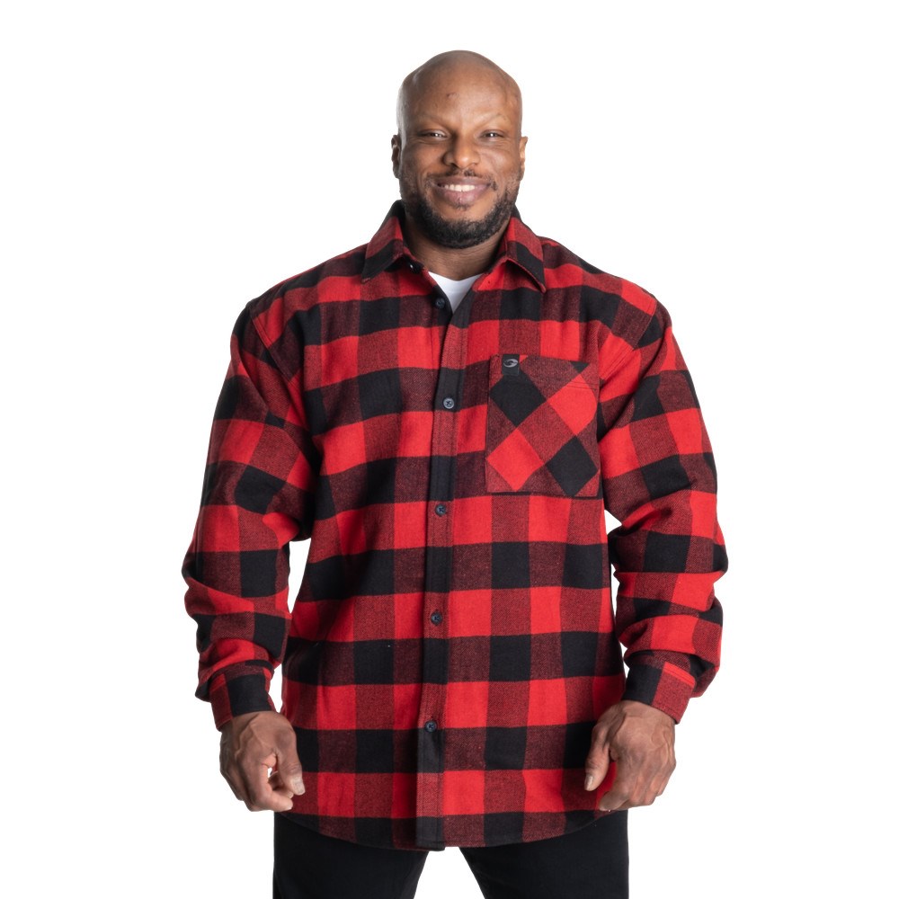 Gasp Heavy flannel shirt Czerwone Czarne | TKQO09241