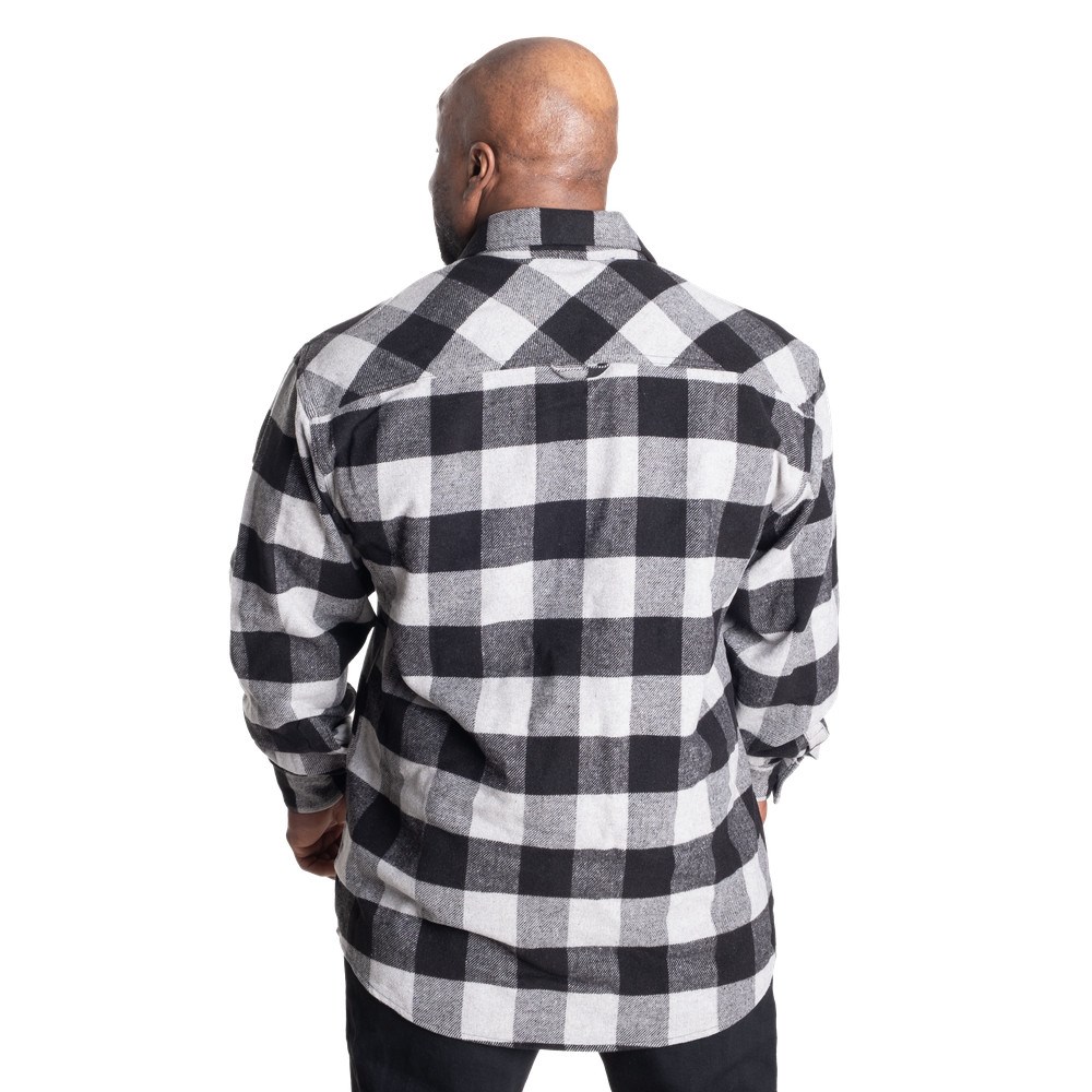 Gasp Heavy flannel shirt Szare Czarne | YRUA94576