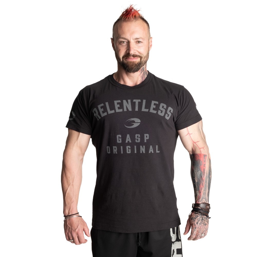 Gasp Relentless skull tee Czarne | QSEK04659