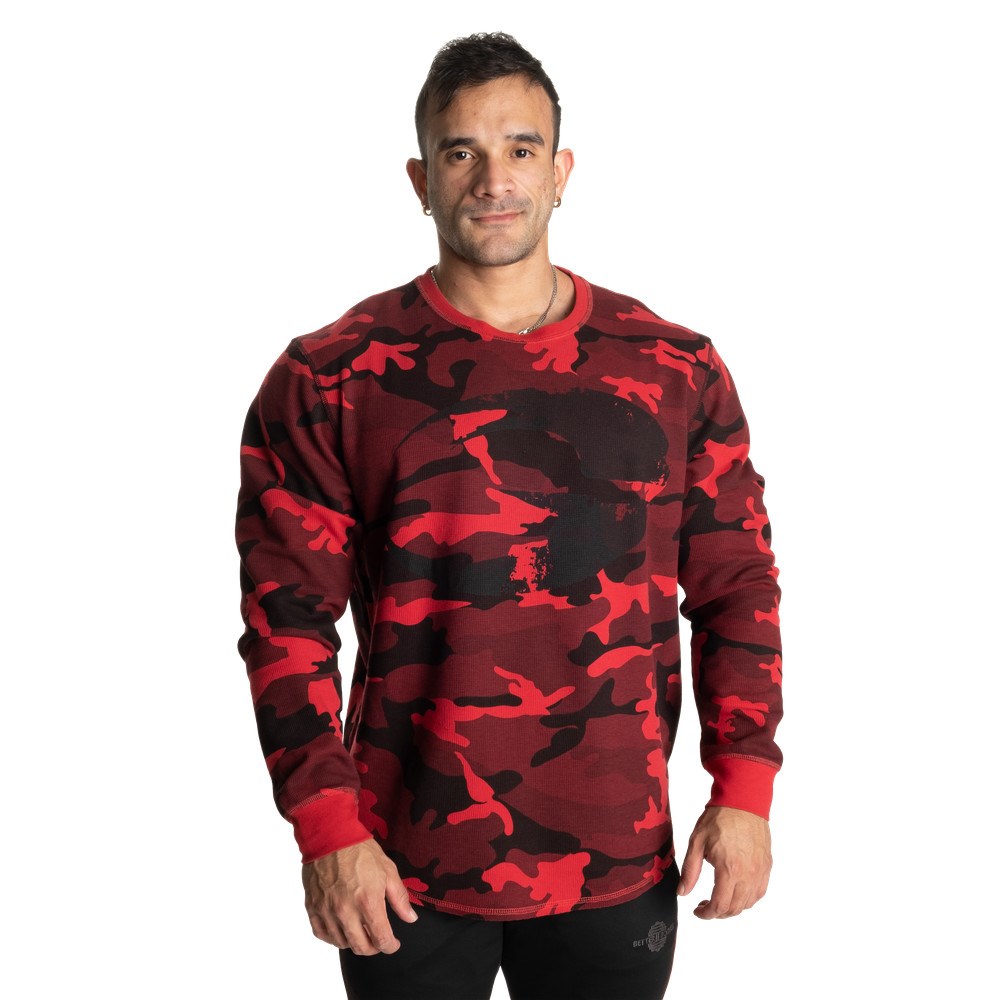 Gasp Thermal Logo Swetry Czerwone Camo | MTNI52961