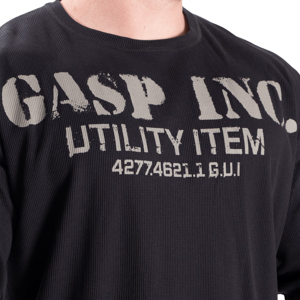 Gasp Thermal gym sweater Asphalt | OYFN06583