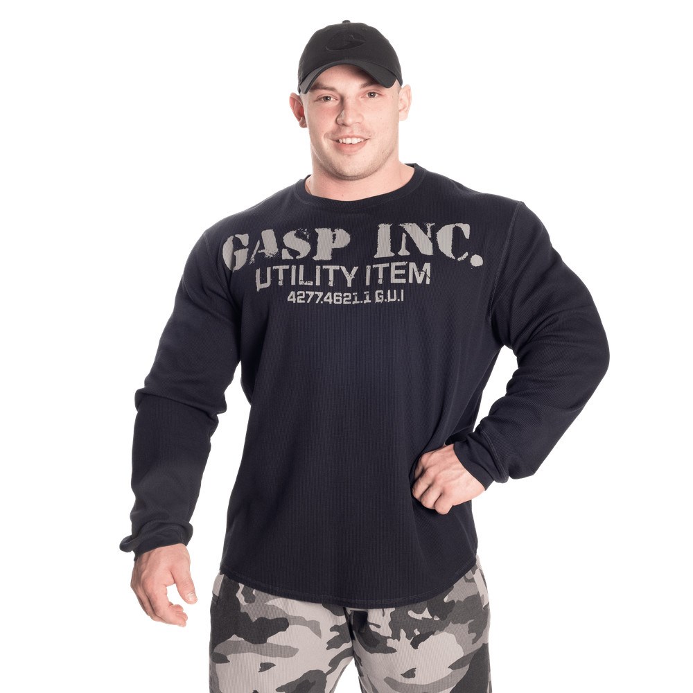 Gasp Thermal gym sweater Asphalt | OYFN06583