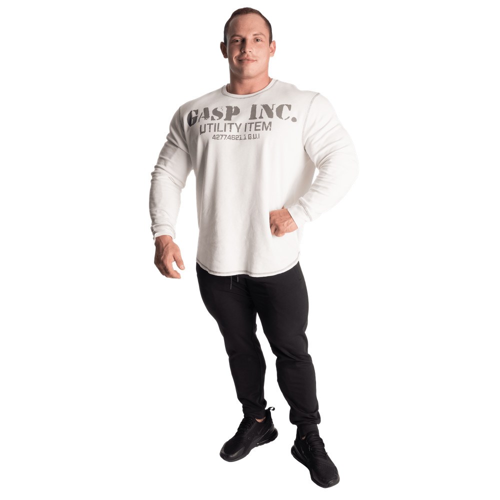 Gasp Thermal gym sweater Białe | EKSY41563