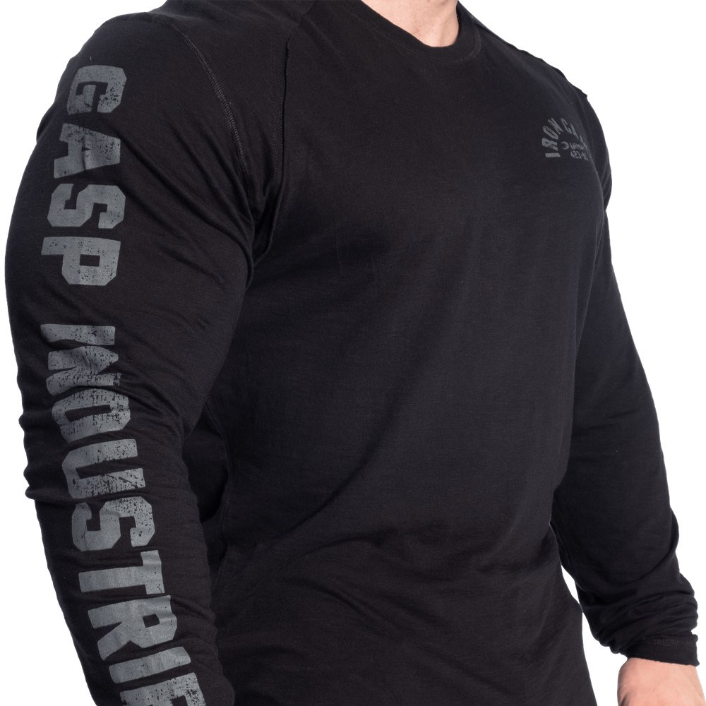 Gasp Throwback Long Sleeve Tee Czarne | FBGM87912