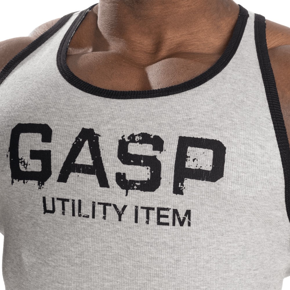 Gasp Żebrowany T-back Szare | BFDO25789